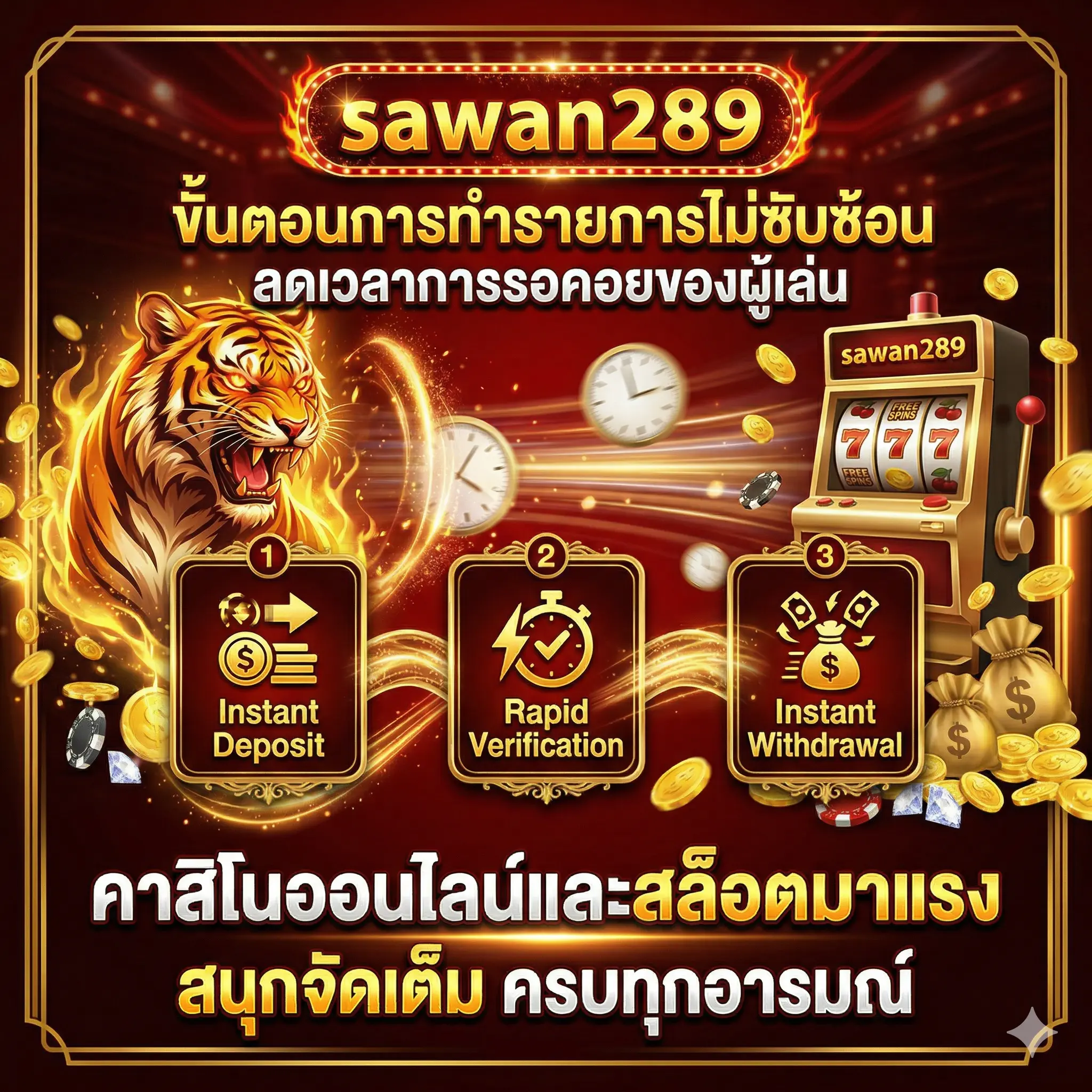 ขั้นตอนการทำรายการไม่ซับซ้อน ลดเวลาการรอคอยของผู้เล่น